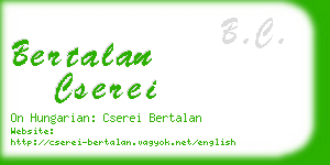 bertalan cserei business card